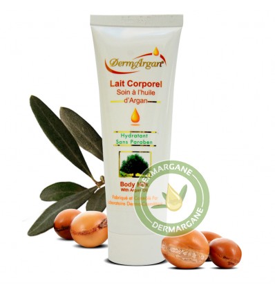 Lait Corporel Hydratant à l'Huile d'Argan biologique, Soin corps nourrissant peaux sèches