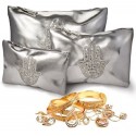 Set of 3 Silver leatherette pockets Makeup kits_ toiletry bag_ make up bag silver